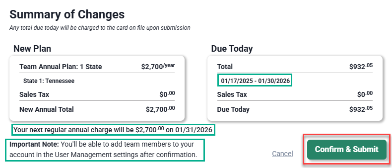 Summary of Changes Individual Annual to Team Annual Highlighted.png